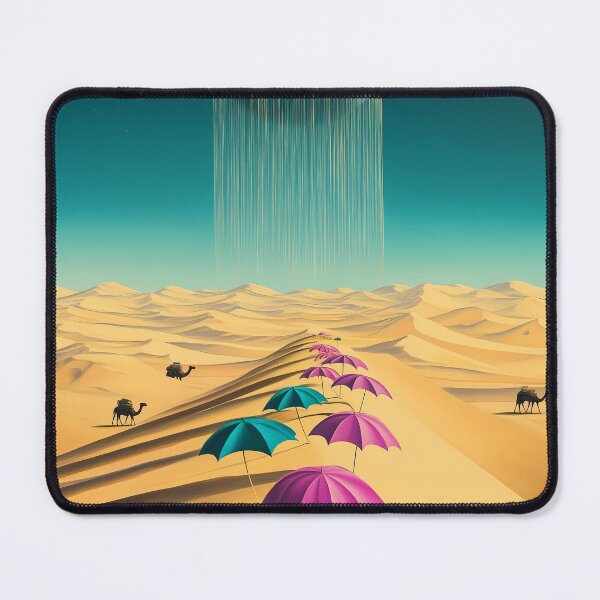 Item preview, Surreal Desert with Umbrellas and Dripping Moon designed and sold by Moisky Art.