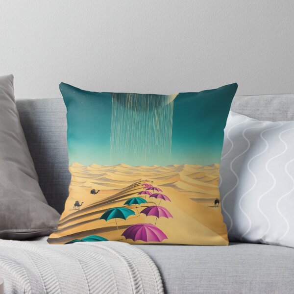 Item preview, Surreal Desert with Umbrellas and Dripping Moon designed and sold by Moisky Art.