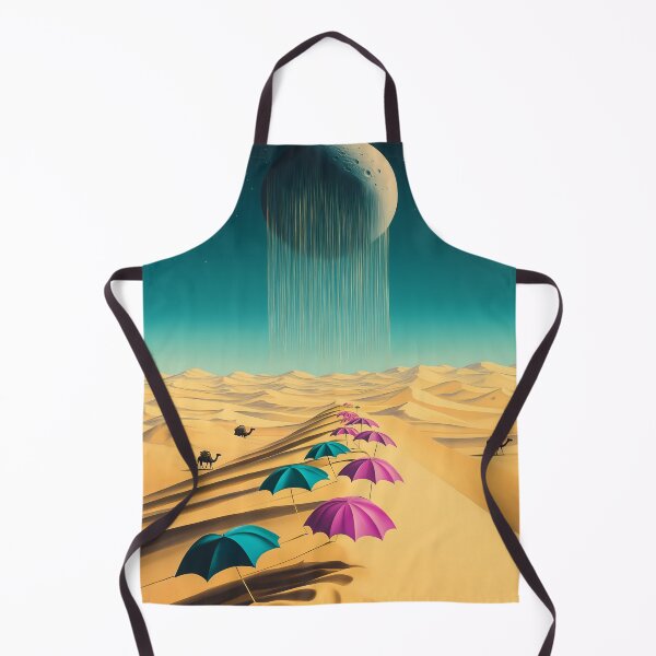 Item preview, Surreal Desert with Umbrellas and Dripping Moon designed and sold by Moisky Art.