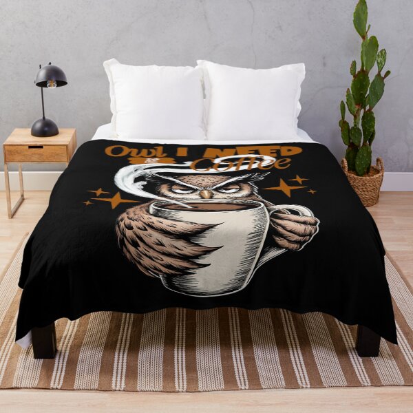 Item preview, OWL I NEED IS COFFEE - GRUMPY OWL designed and sold by justyna-s28.