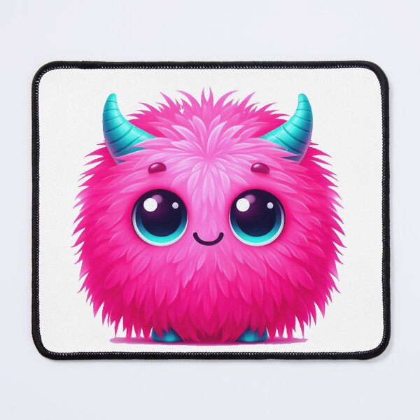 Item preview, adorable pink fluffy monster designed and sold by nicnacc.
