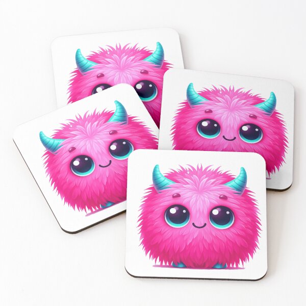 Item preview, adorable pink fluffy monster designed and sold by nicnacc.