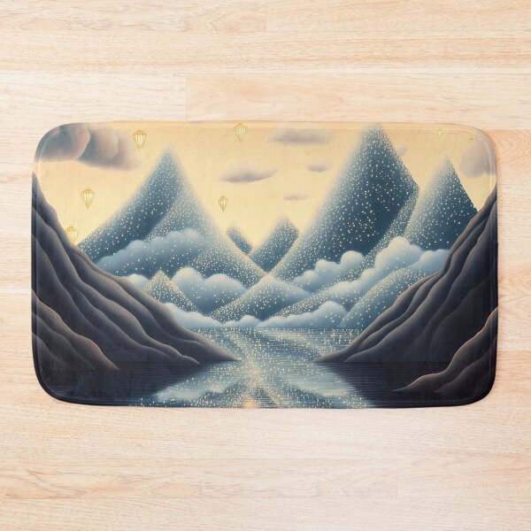 Item preview, Surreal Mountain Reflection with Floating Lanterns designed and sold by Moisky Art.