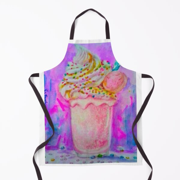 Item preview, Ice-cream strawberry flavored milkshake watercolor painting. designed and sold by happiartworks .