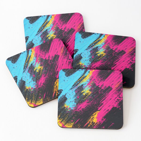 Item preview, This is an abstract painting with bold strokes of primary colors: cyan, magenta, and yellow. designed and sold by DC014.
