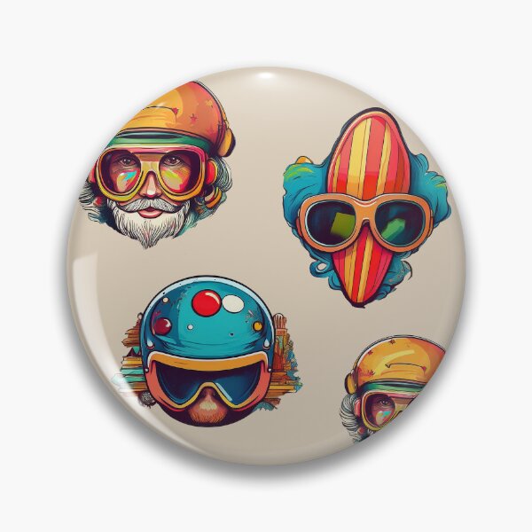 Item preview, Collest Surfing Goggles Helmet | Sticker Pattern | Retro Collection designed and sold by monkeybusiness.pt.