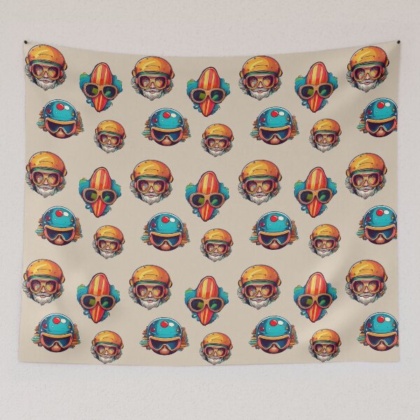 Item preview, Collest Surfing Goggles Helmet | Sticker Pattern | Retro Collection designed and sold by monkeybusiness.pt.