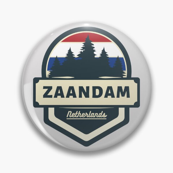 Item preview, Zaandam Netherlands Retro Vintage Badge designed and sold by World Designs.