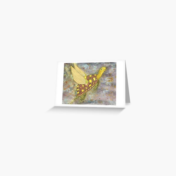 Flying Turtle Greeting Card