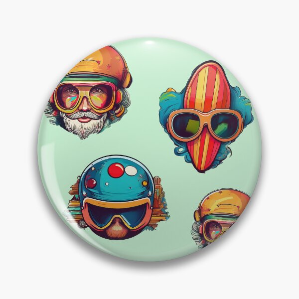 Item preview, Collest Surfing Goggles Helmet | Sticker Pattern | Retro Collection designed and sold by monkeybusiness.pt.