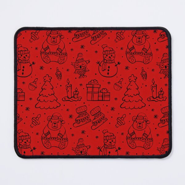 Item preview, Festive Red Christmas Doodle Pattern designed and sold by LavenderBliss.