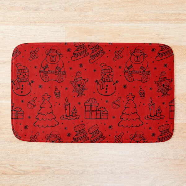 Item preview, Festive Red Christmas Doodle Pattern designed and sold by LavenderBliss.