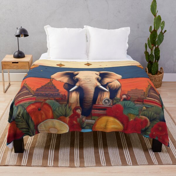 Item preview, Thai Flag with Majestic Thai Elephant and Lanterns Artwork designed and sold by RaiyaTees.