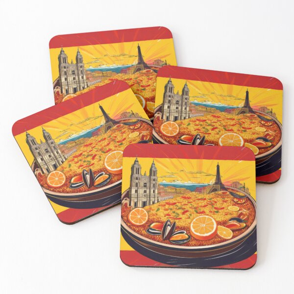 Item preview, Vibrant Spanish Paella and Iconic Landmarks Artwork designed and sold by RaiyaTees.