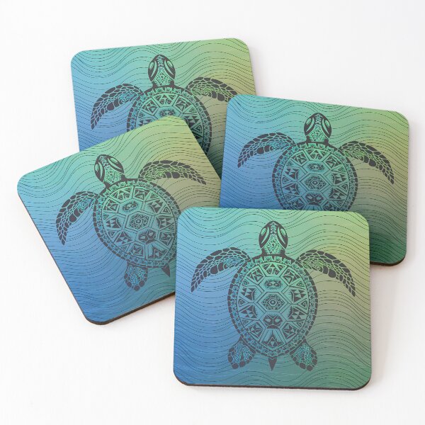 Item preview, Tribal Sea Turtle with Ocean Waves designed and sold by ZetaDream.