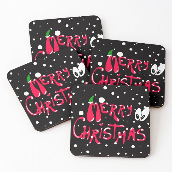 Item preview, Christmas wishes "Merry Christmas" written in a cartoon style - red and white snow. designed and sold by My-fake-places.