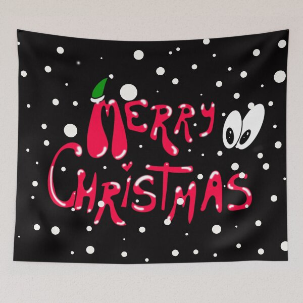 Item preview, Christmas wishes "Merry Christmas" written in a cartoon style - red and white snow. designed and sold by My-fake-places.
