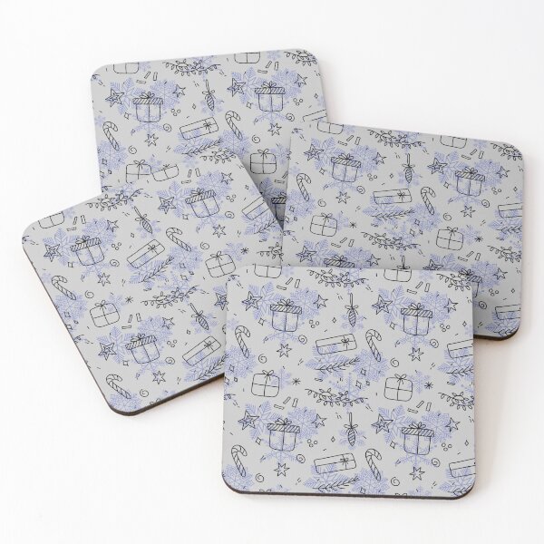 Item preview, Elegant Blue Christmas Doodle Pattern designed and sold by LavenderBliss.