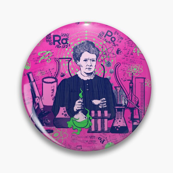 Item preview, Maria Skłodowska-Curie in green and pink designed and sold by Drawmecute.