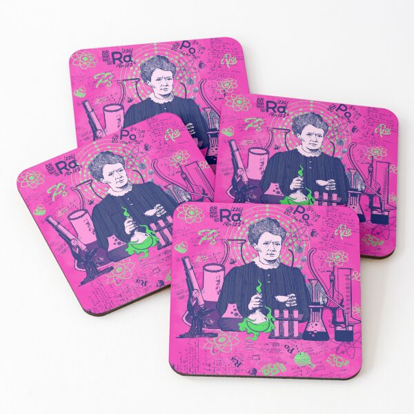 Item preview, Maria Skłodowska-Curie in green and pink designed and sold by Drawmecute.