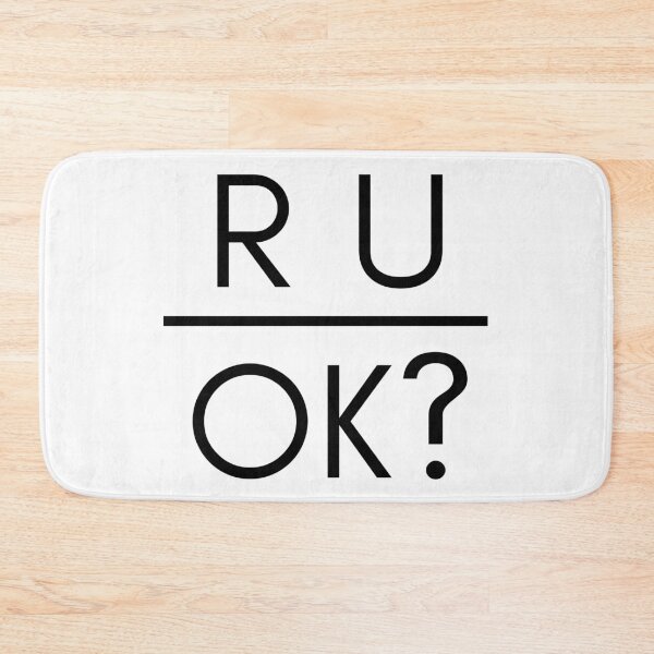 Item preview, R U OK? Simple Black and White Motivational Quote designed and sold by JuliaPop.