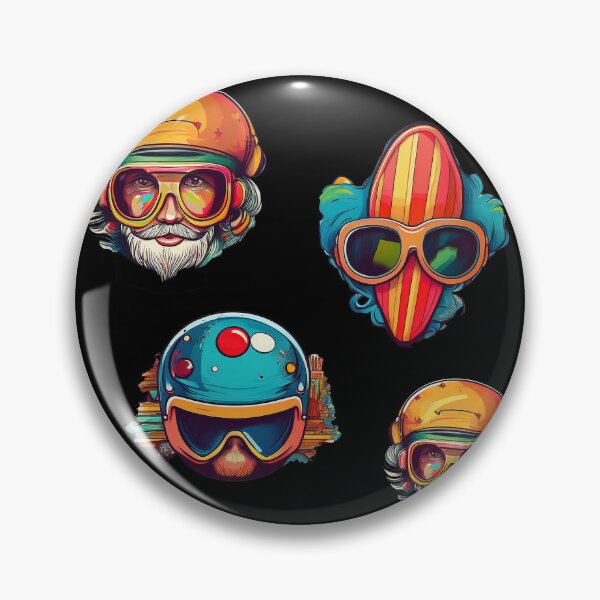 Item preview, Collest Surfing Goggles Helmet | Sticker Pattern | Retro Collection designed and sold by monkeybusiness.pt.