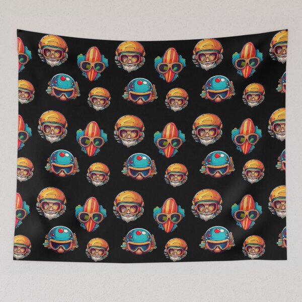 Item preview, Collest Surfing Goggles Helmet | Sticker Pattern | Retro Collection designed and sold by monkeybusiness.pt.