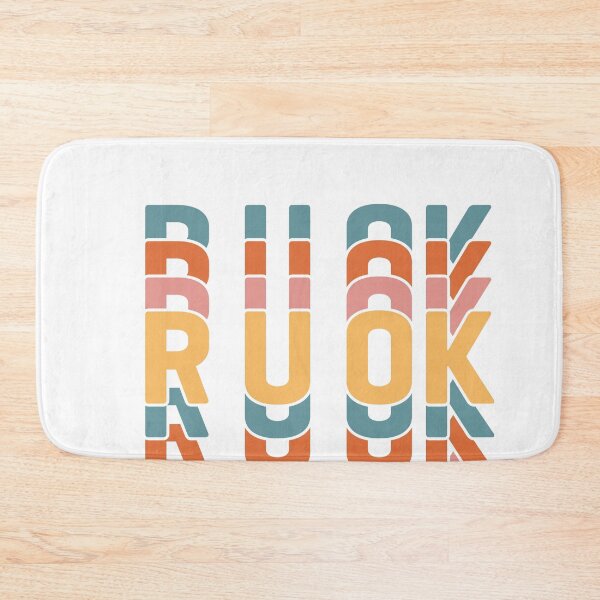 Item preview, R U OK? Motivational Quote Orange Yellow Teal designed and sold by JuliaPop.