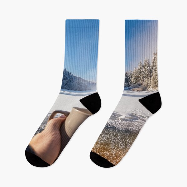 Item preview, Hot coffee and  a icy lake designed and sold by Photopat.