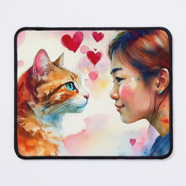Item preview, Beautiful red cat looking lovingly at child designed and sold by Photopat.