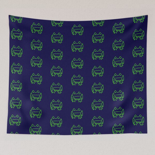 Item preview, Neon Green  Frog Life on Navy designed and sold by MagentaTwilight.