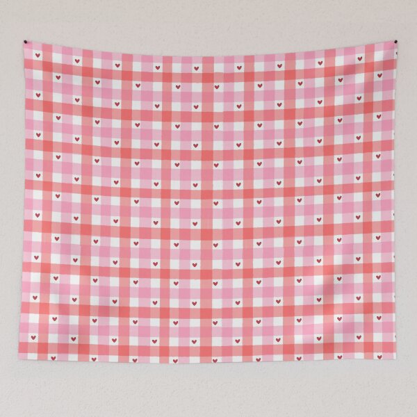 Item preview, Heart Themed Gingham Pattern | Pink, Red and White Check  designed and sold by KittyStrand.