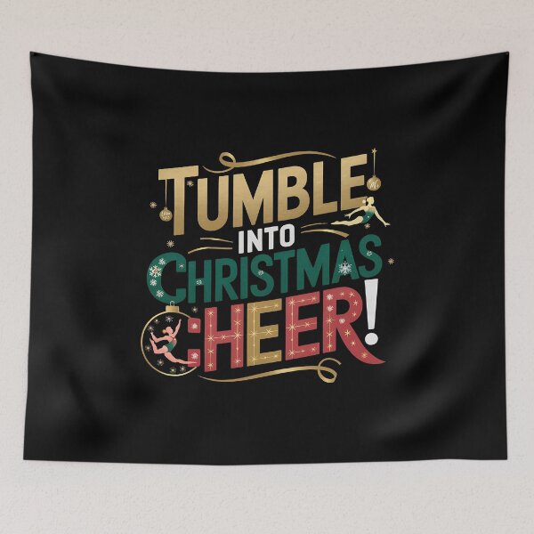 Item preview, Christmas Gymnastics Fun – Tumble Into Cheer! - A gift for gymnastics enthusiasts who love the holiday spirit. designed and sold by ZyziowskyArt.