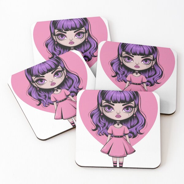 Aperçu de l'œuvre Autocollant Kawaii Goth Girl créée et vendue par Bohospiritart.