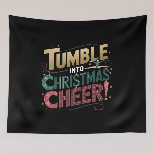 Item preview, Christmas Gymnastics Fun – Tumble Into Cheer! - A gift for gymnastics enthusiasts who love the holiday spirit. designed and sold by ZyziowskyArt.