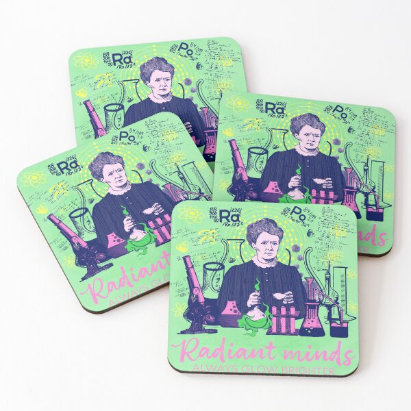 Item preview, Maria Skłodowska-Curie in green and pink; pastel; Radiant minds designed and sold by Drawmecute.