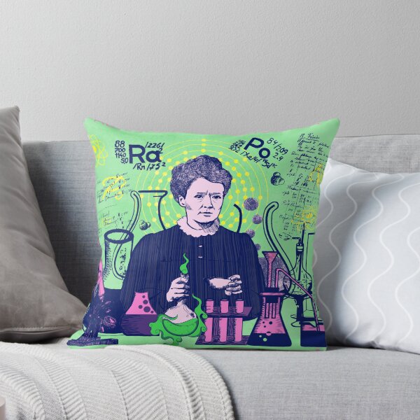 Item preview, Maria Skłodowska-Curie in green and pink; pastel; Radiant minds designed and sold by Drawmecute.
