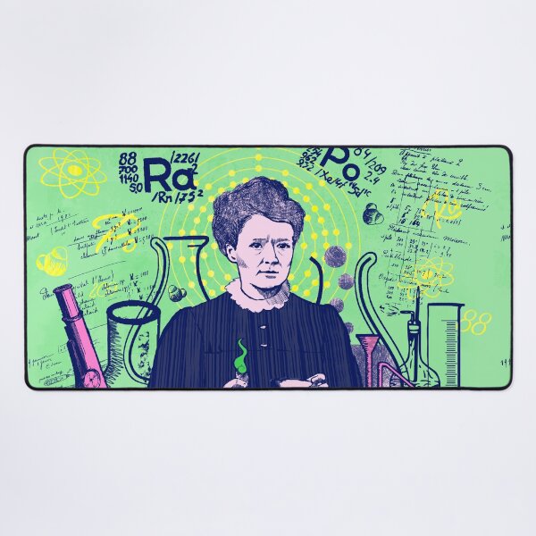 Item preview, Maria Skłodowska-Curie in green and pink; pastel; Radiant minds designed and sold by Drawmecute.