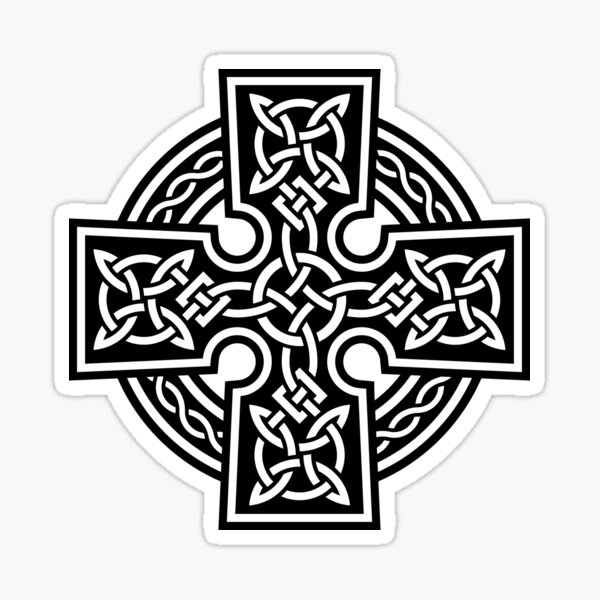 Item preview, Celtic cross, black lines on a white or colored background designed and sold by OniPicturesShop.
