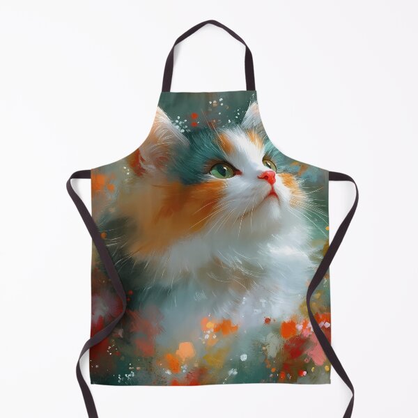 Item preview, Mesmerizing Digital Cat Portrait – Vibrant Colors with Abstract Brush Strokes designed and sold by PurrGreen.