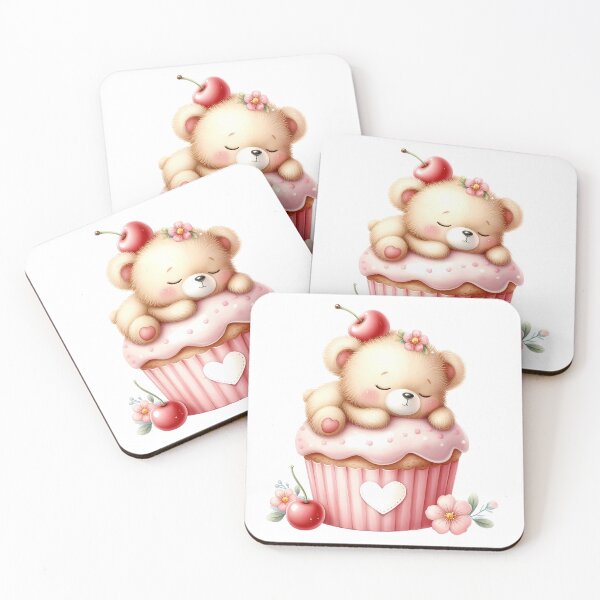 Item preview, Adorable A0526 Fluffy Bear on Cupcake: Cute and Unique Decoration for Gifting, Celebrations, and Collectors – Sweet and Delightful designed and sold by angieart68.