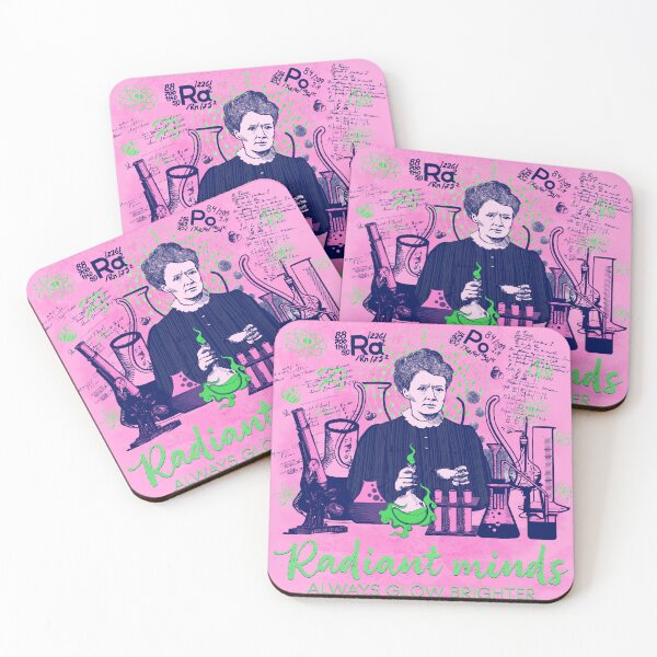Item preview, Pastel Maria Skłodowska-Curie in green and pink; Radiant minds designed and sold by Drawmecute.