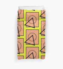 90s Squiggle Shape Pattern (Electric Yellow) Duvet Cover