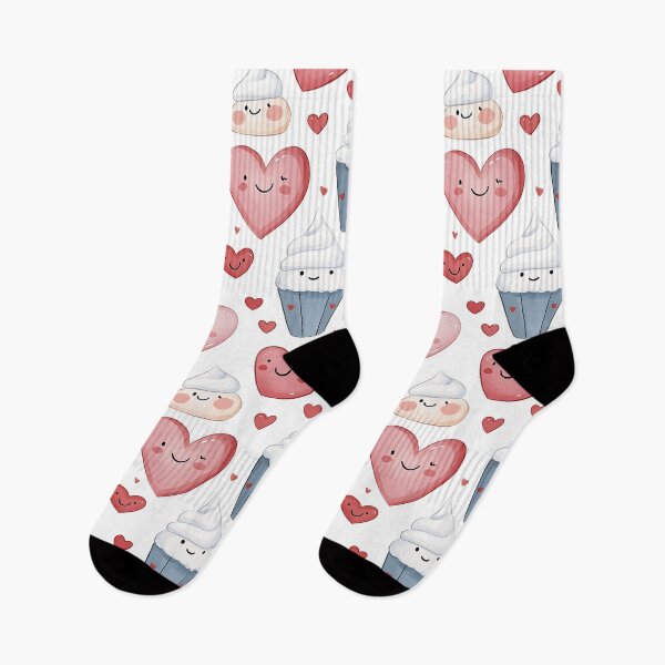 Item preview, Seamless Pattern with Cute Hearts, Cupcakes, and Sweet Treats designed and sold by WIKKI-White.