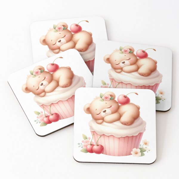 Item preview, Adorable A0526 Fluffy Bear on Cupcake: Cute and Unique Decoration for Gifting, Celebrations, and Collectors – Sweet and Delightful designed and sold by angieart68.
