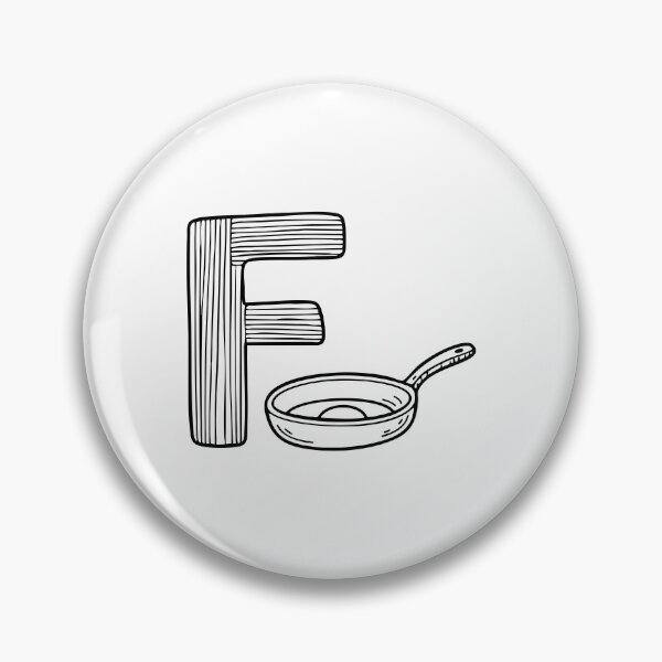 Item preview, Illustration of Letter F Beside Frying Pan designed and sold by rasagamastore.