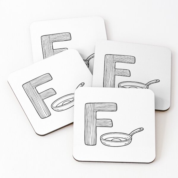 Item preview, Illustration of Letter F Beside Frying Pan designed and sold by rasagamastore.