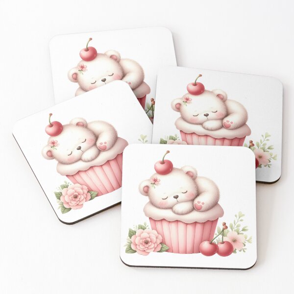 Item preview, Adorable A0526 Fluffy Bear on Cupcake: Cute and Unique Decoration for Gifting, Celebrations, and Collectors – Sweet and Delightful designed and sold by angieart68.