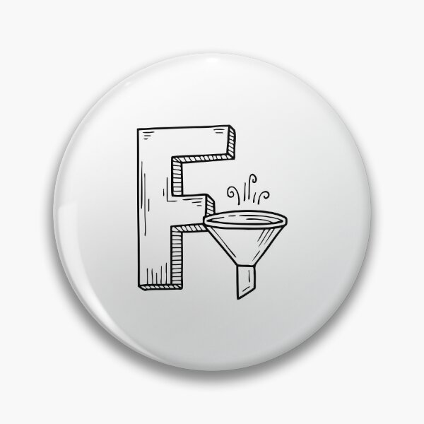 Item preview, Illustration of Letter F Beside Funnel designed and sold by rasagamastore.