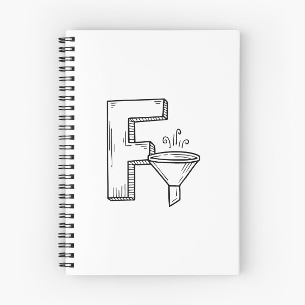 Item preview, Illustration of Letter F Beside Funnel designed and sold by rasagamastore.